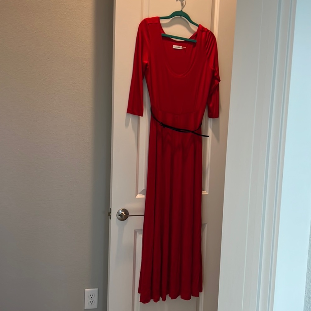 Calvin Klein maxi dress w belt